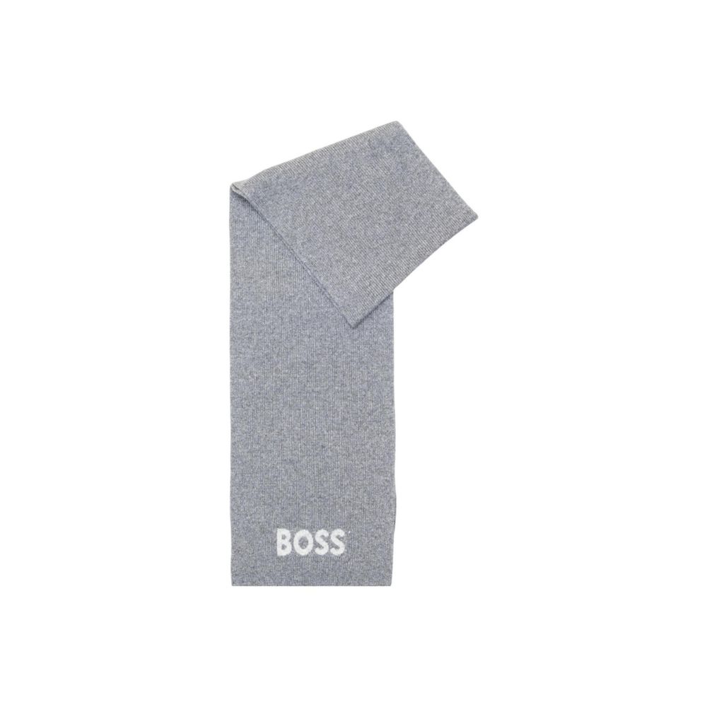 Hugo Boss Gray Polyacrylic Scarf