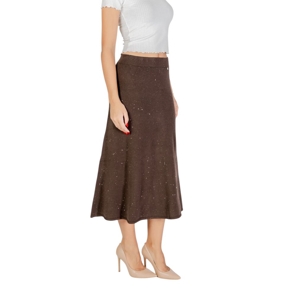 Liu Jo Brown Viscose Long Skirt