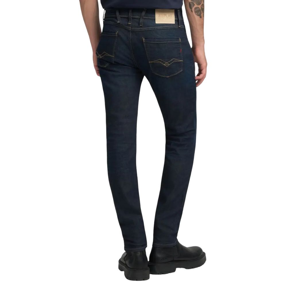 Replay Blue Cotton Skinny Jeans