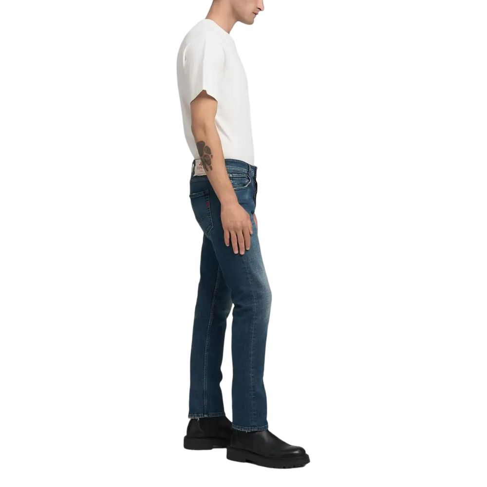 Replay Blue Cotton Relaxed Fit Jeans