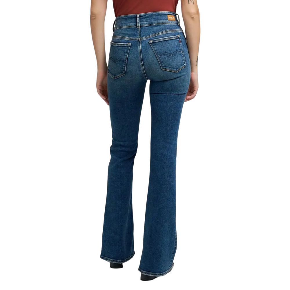 Replay Blue Cotton Bootcut Jeans