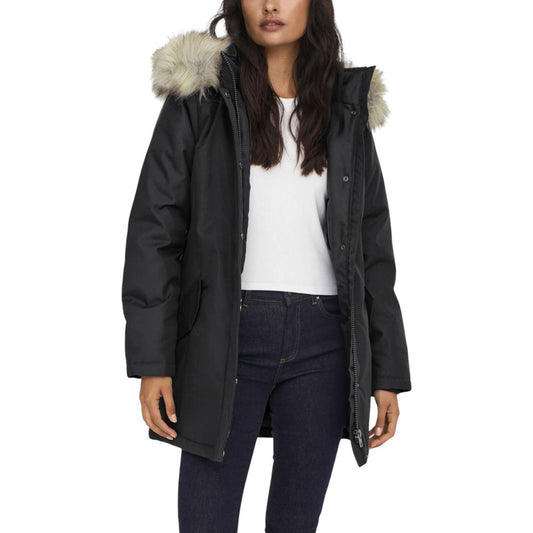 Only Black Polyester Parka