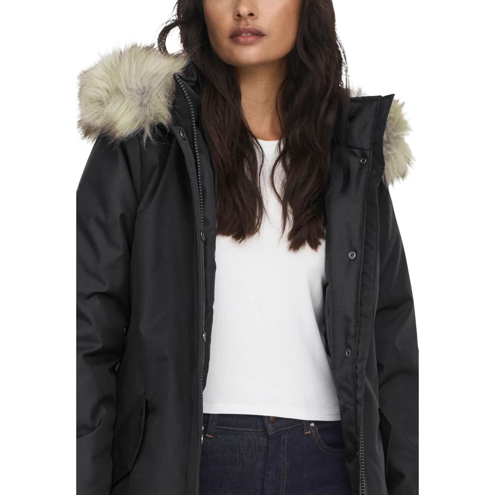 Only Black Polyester Parka