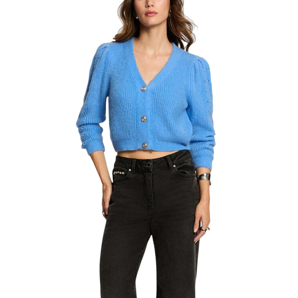 Morgan De Toi Blue Marabou Cardigan