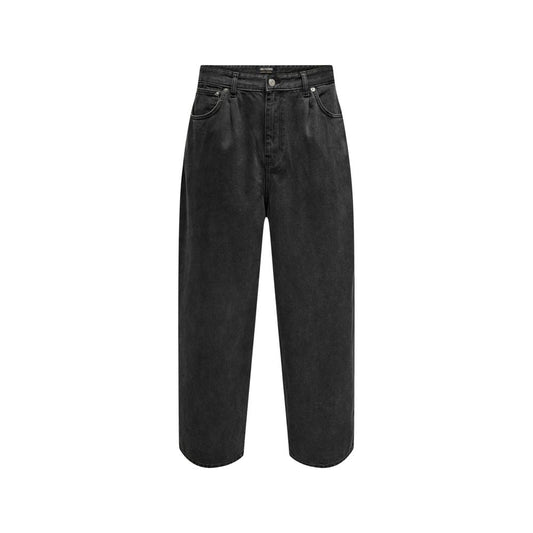 Only & Sons Black Cotton Relaxed Fit Jeans