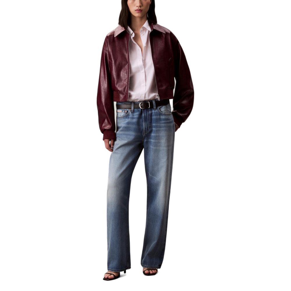 Calvin Klein Jeans Bordeaux Leather Jacket