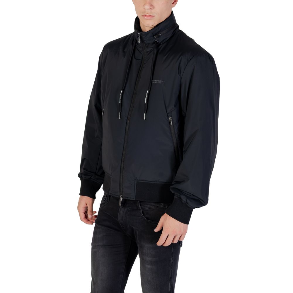 Armani Exchange Black Polyamide Bomber
