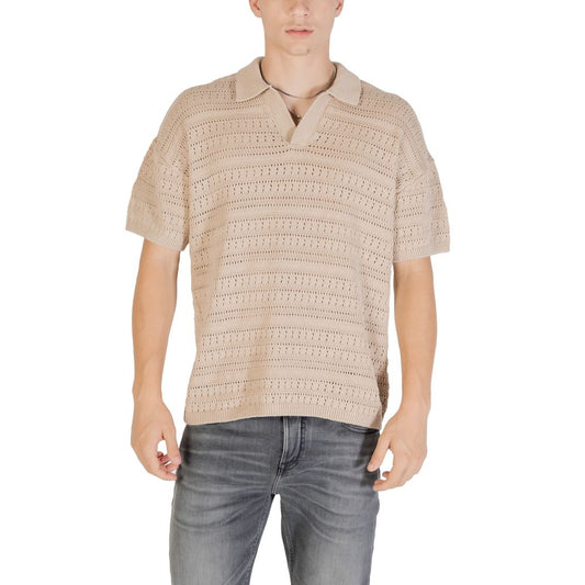 Only & Sons Beige Cotton Shortsleeve Shirt