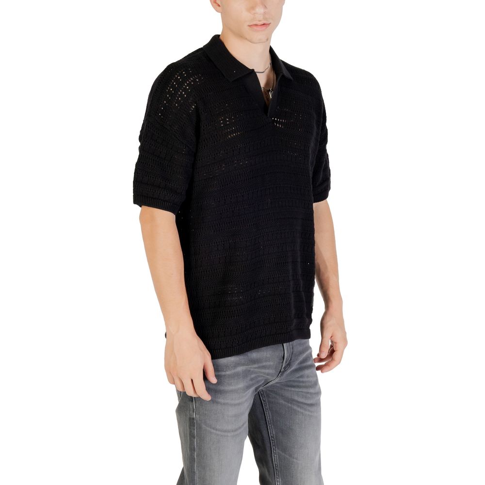 Only & Sons Black Cotton Polo Shirt
