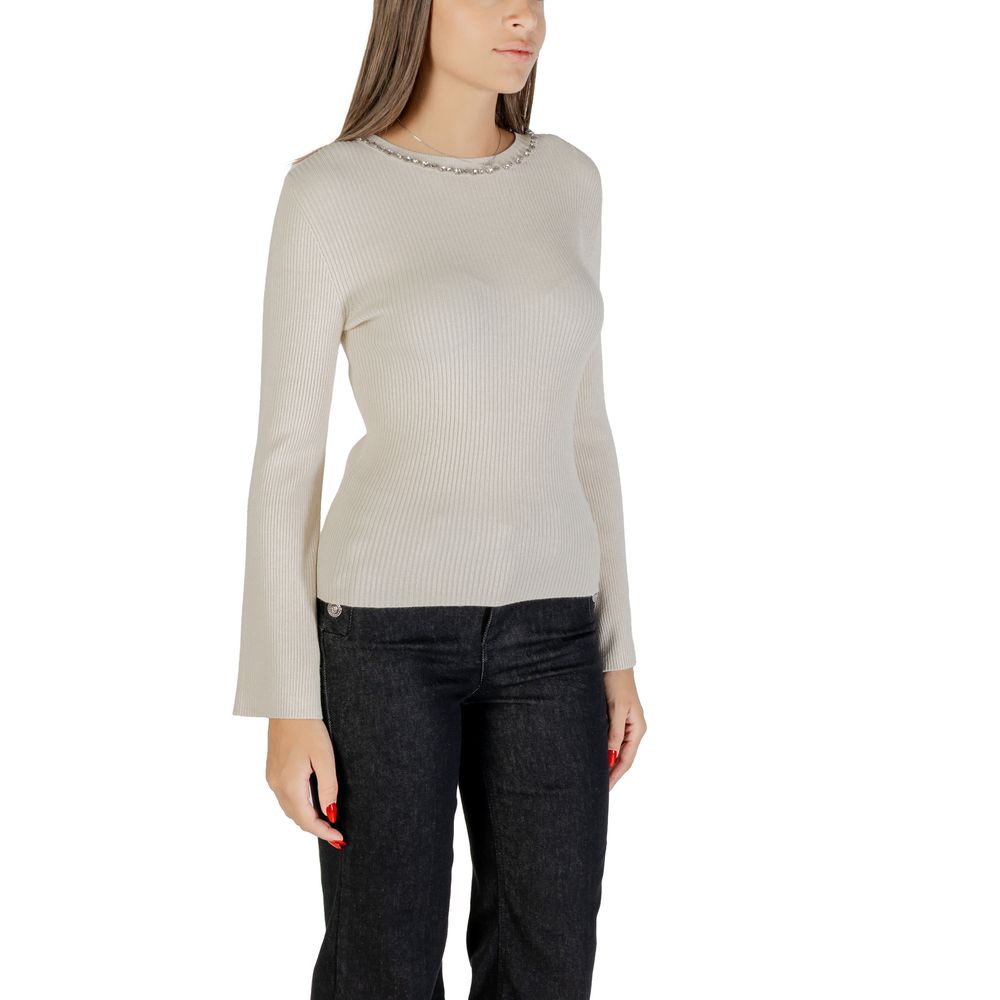 Only Beige Viscose Sweatshirt