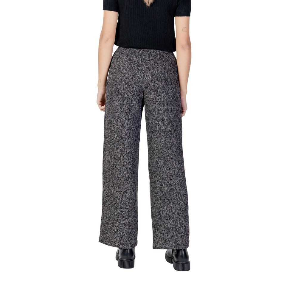 Jacqueline De Yong Black Polyester Flared Pants