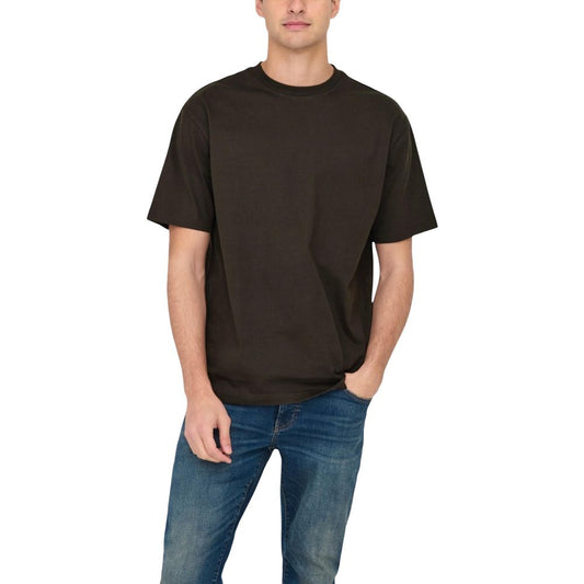 Only & Sons Brown Organic Cotton T-Shirt
