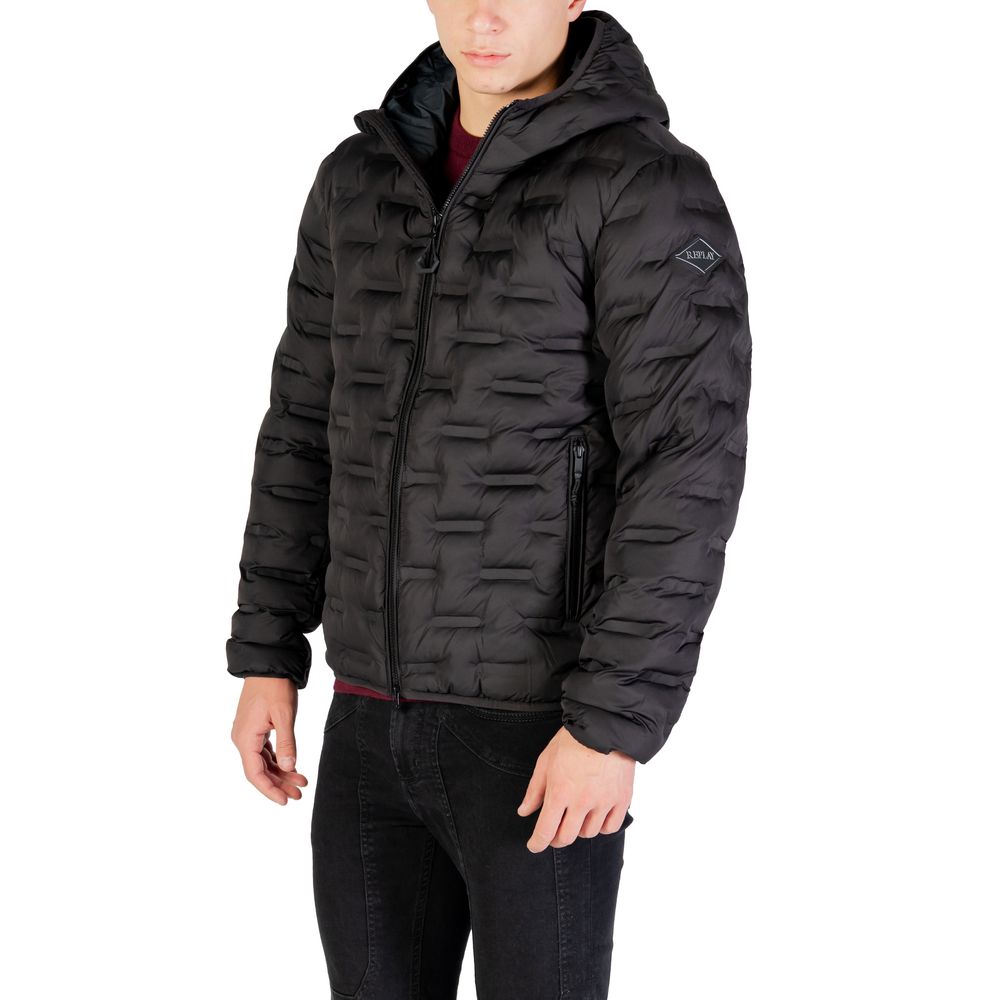Replay Black Polyester Shell Jacket