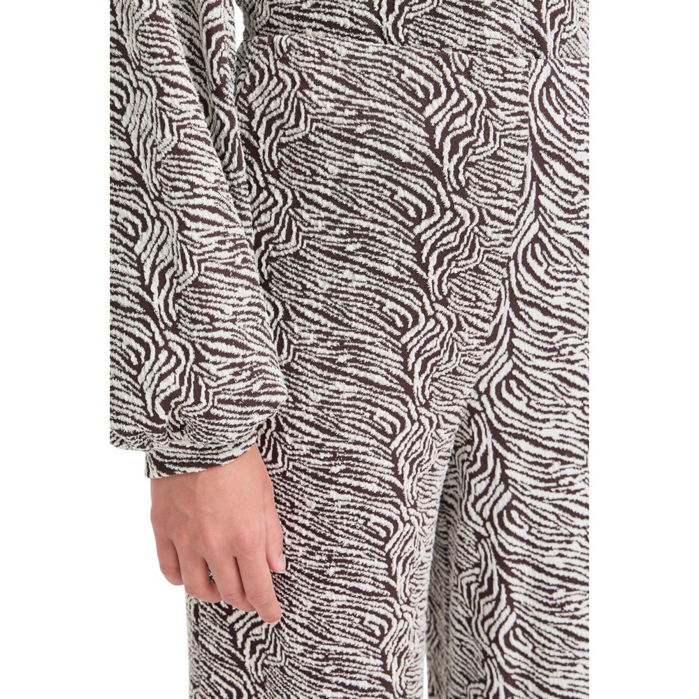 ICHI Brown Polyester Casual Pants