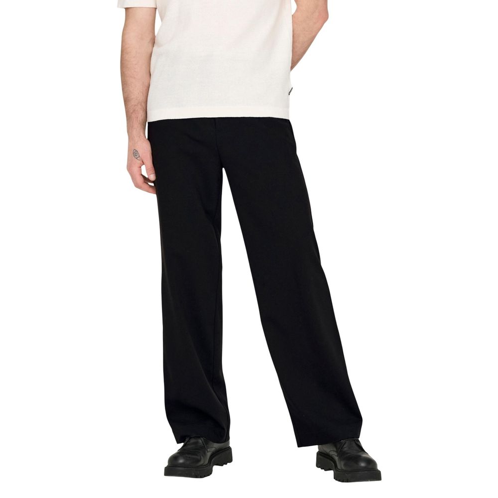 Only & Sons Black Polyester Casual Pants