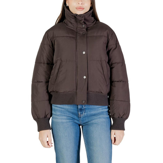 Jacqueline De Yong Brown Polyester Full-Length Jacket