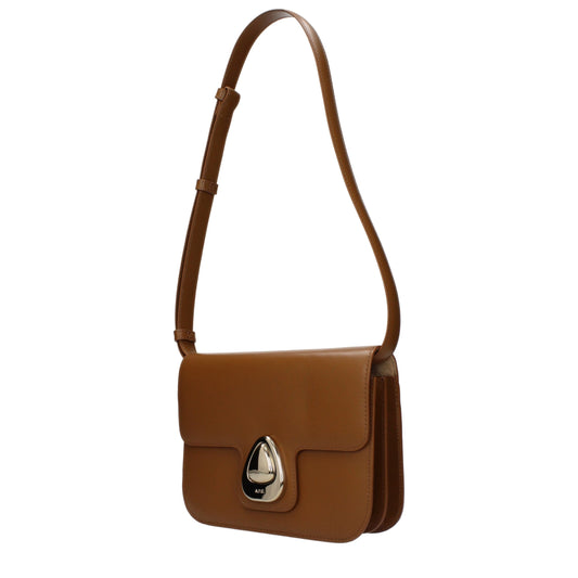 A.P.C. Brown Leather Shoulder Bag
