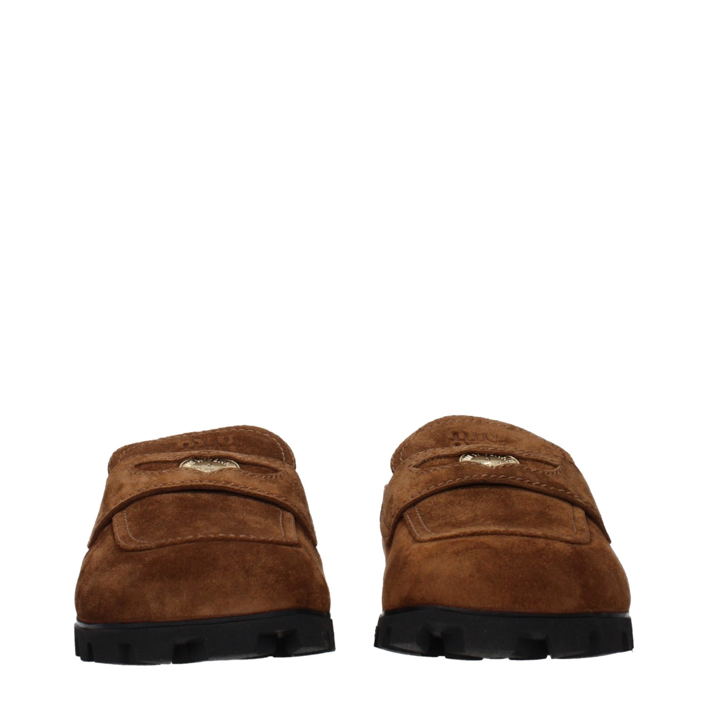Miu Miu Brown Leather Slippers