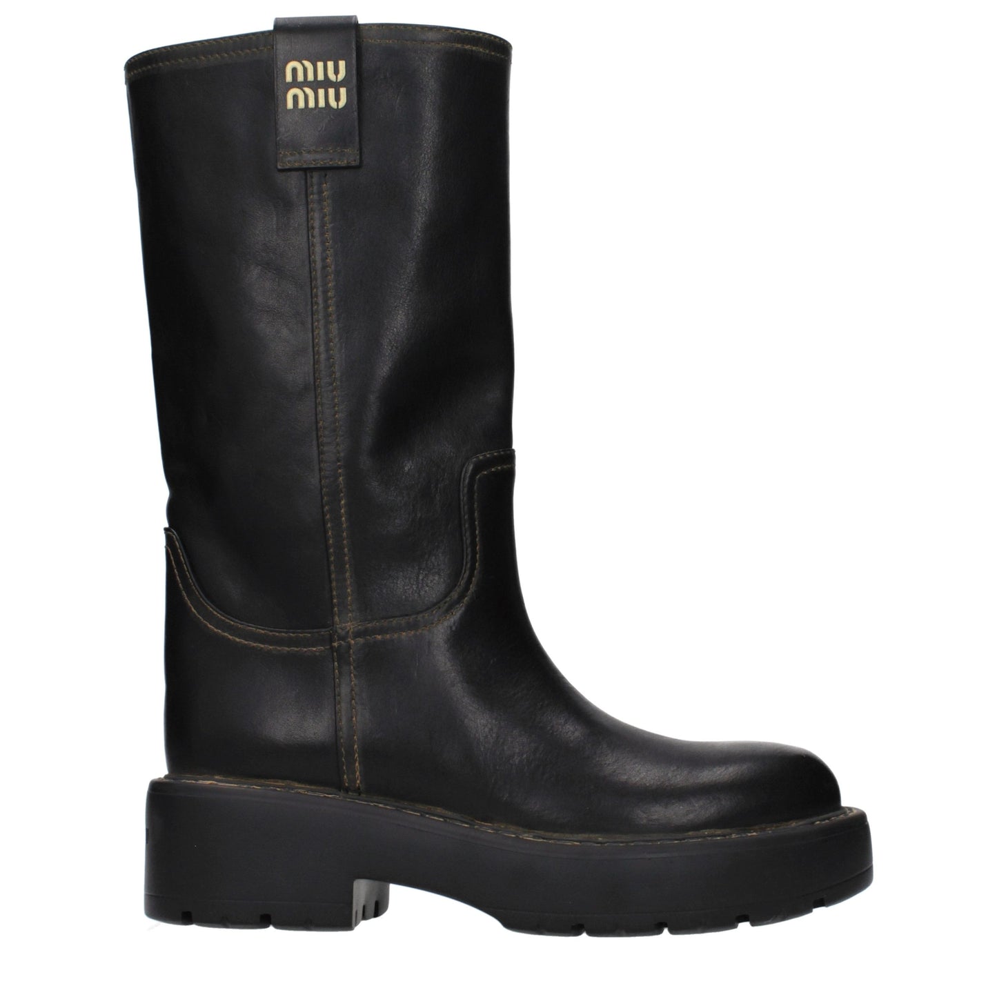 Miu Miu Black Leather Boots