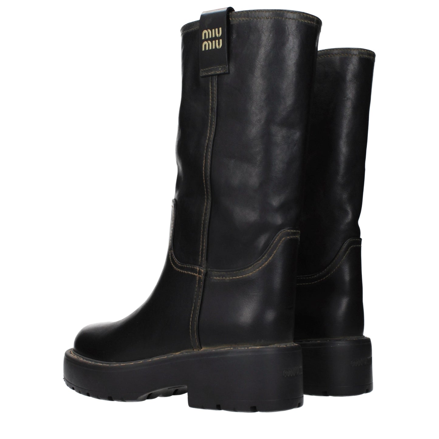 Miu Miu Black Leather Boots