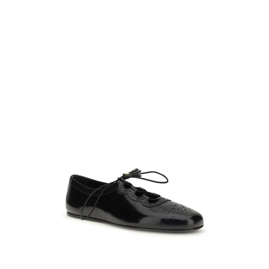 Church's Black Calf Leather Bos Taurus Ballet Flats
