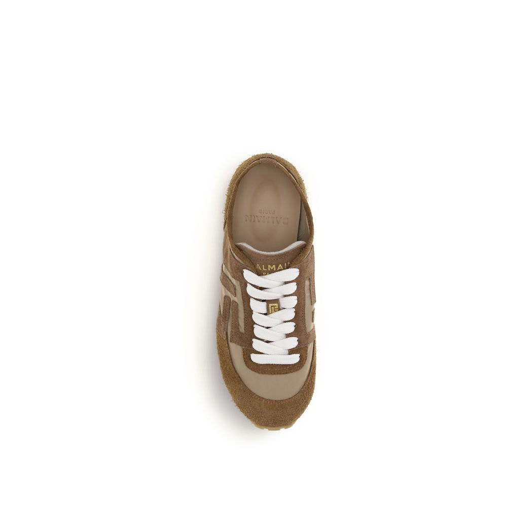 Balmain Beige Calf Leather Bos Taurus Athletic Sneakers