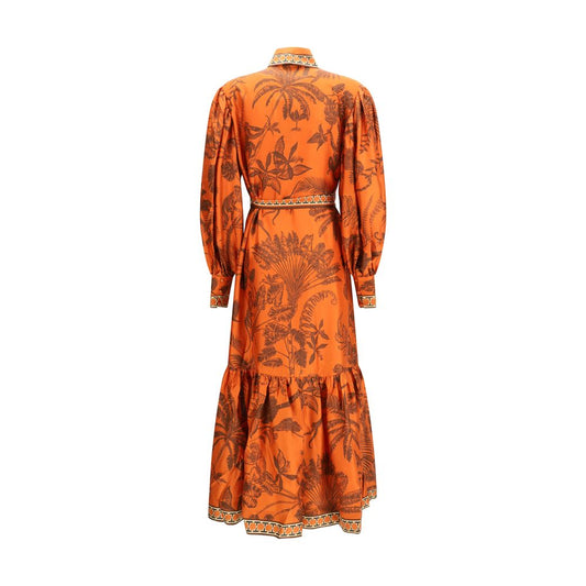 Alemais Orange Silk Casual Dress
