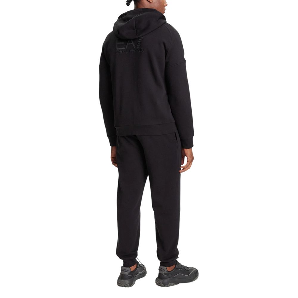EA7 Emporio Armani Black Cotton Sweatsuit
