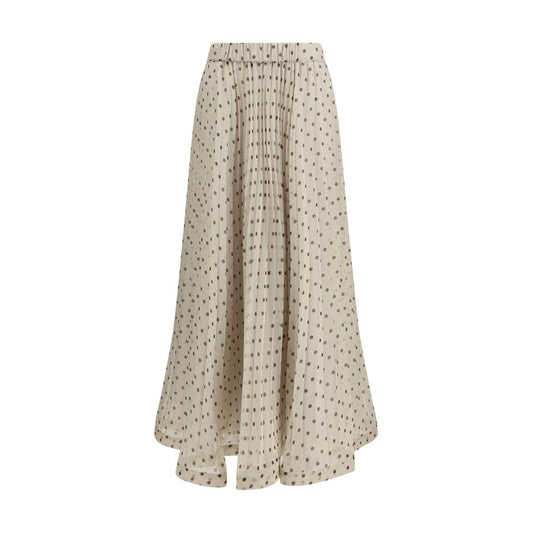 P.A.R.O.S.H. Beige Polyester Long Skirt
