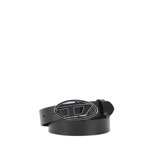 Diesel Black Calf Leather Bos Taurus Regular Belt