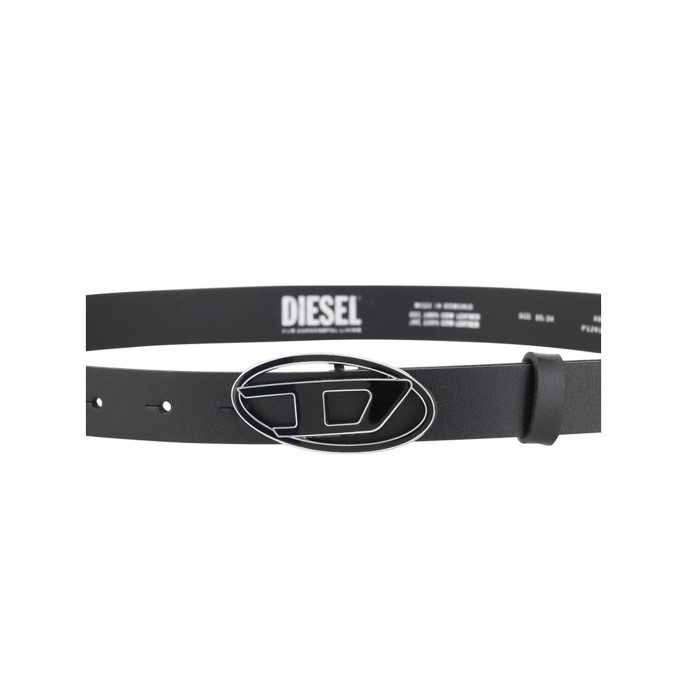 Diesel Black Calf Leather Bos Taurus Regular Belt
