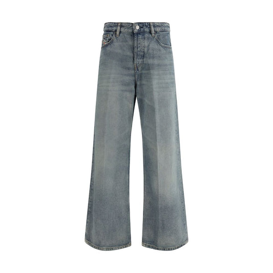 Diesel Blue Cotton Relaxed Fit Jeans