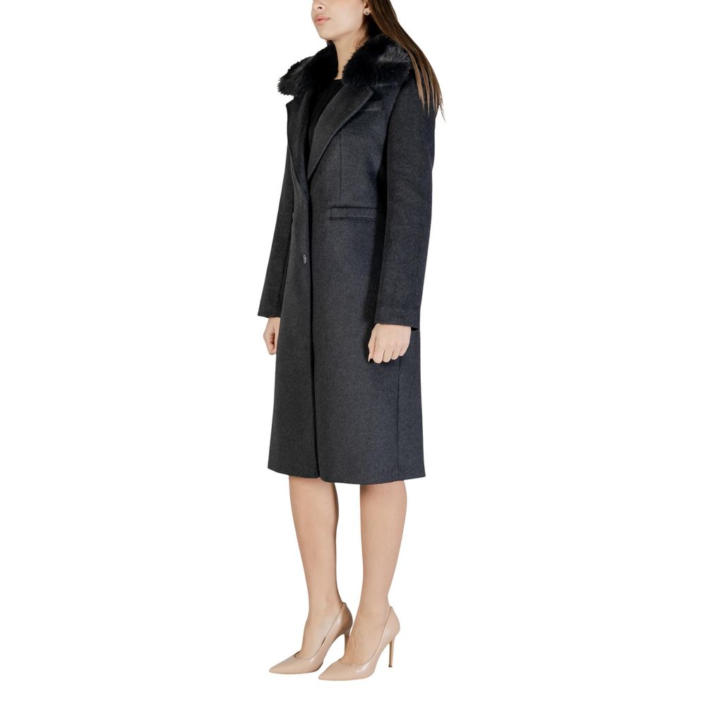 Guess Gray Polyester Coat