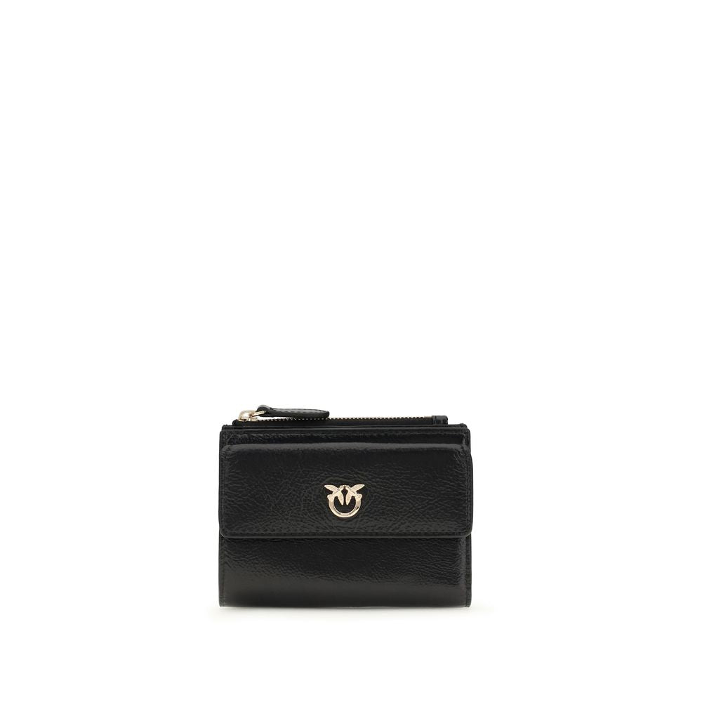 PINKO Black Calf Leather Bos Taurus Wallet