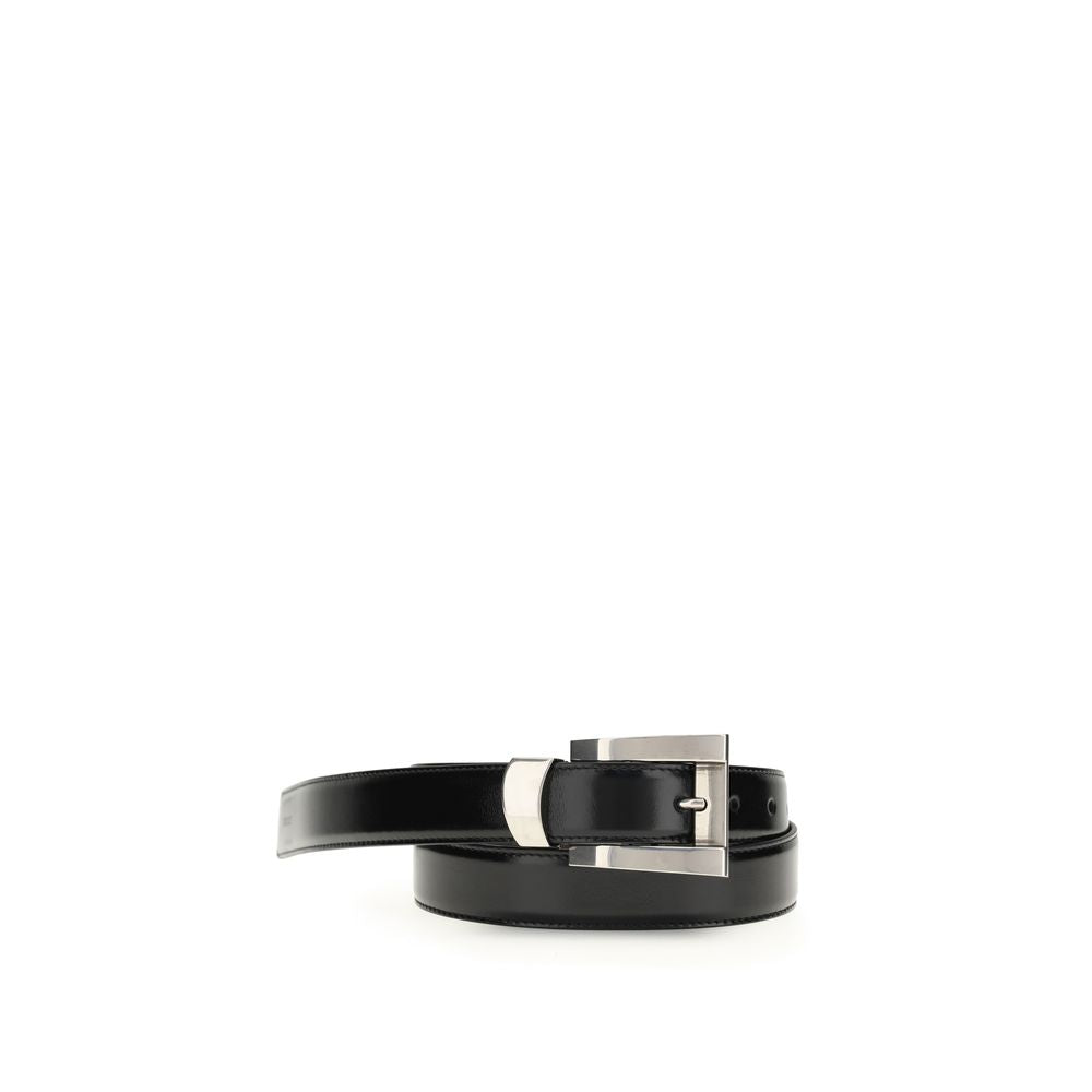 Versace Black Calf Leather Bos Taurus Regular Belt