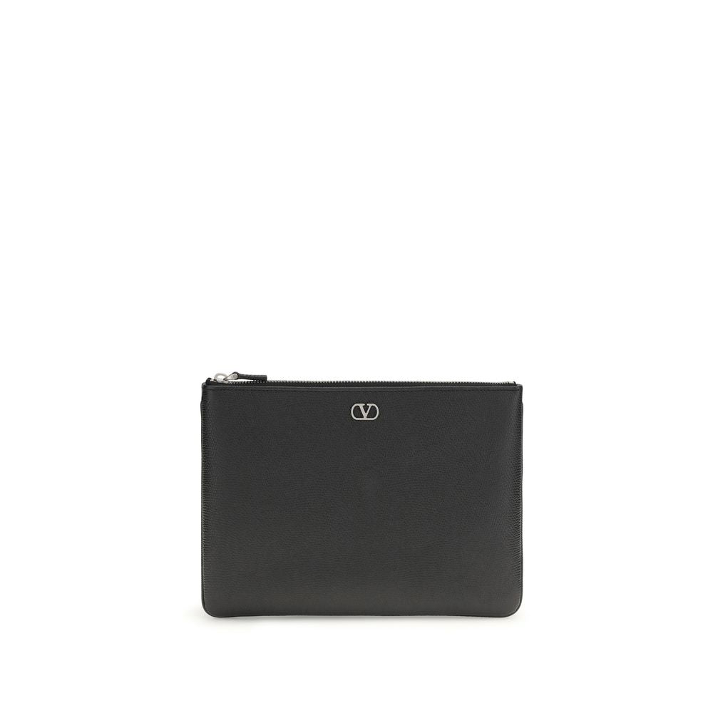 Valentino Garavani Black Calf Leather Bos Taurus Wallet