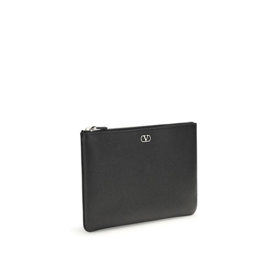 Valentino Garavani Black Calf Leather Bos Taurus Wallet