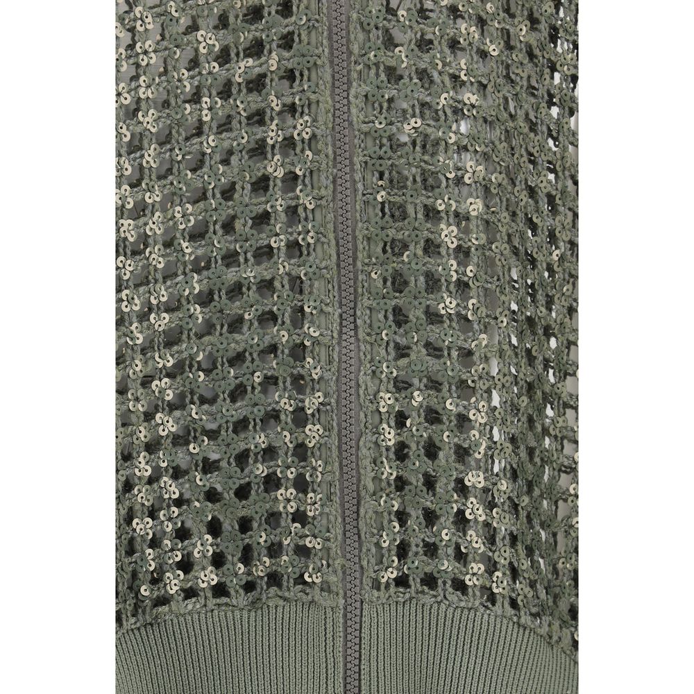 Brunello Cucinelli Bicolor Silk Bomber