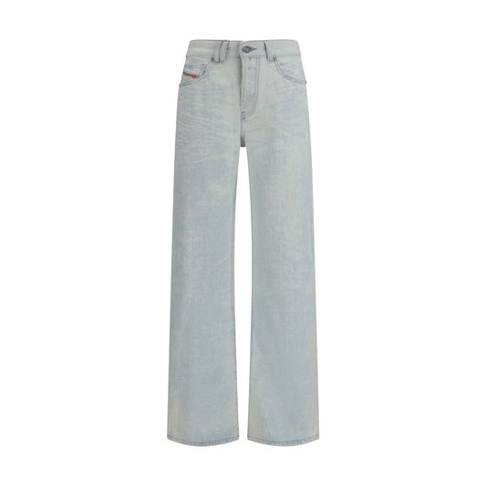 Diesel Blue Cotton Straight-Leg Jeans
