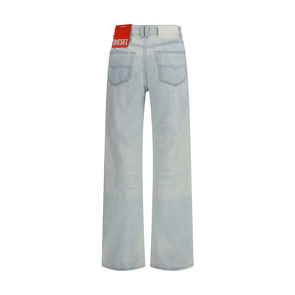 Diesel Blue Cotton Straight-Leg Jeans
