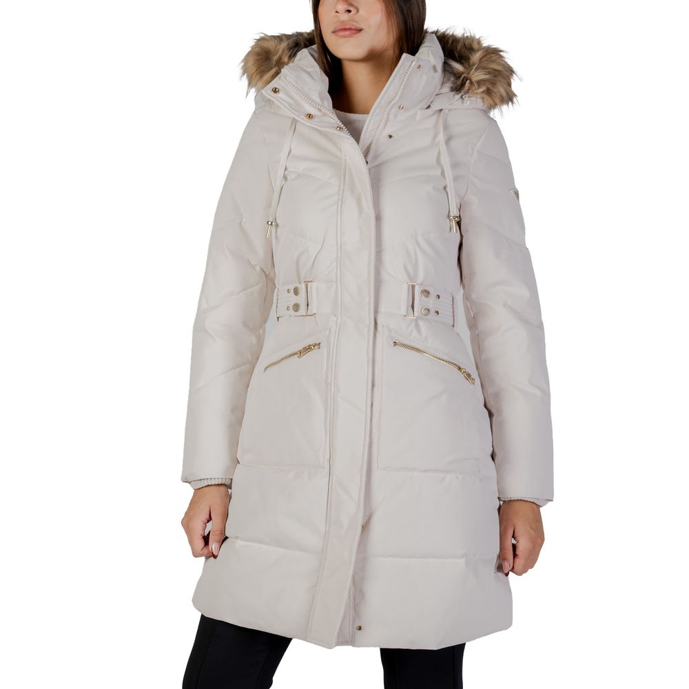 Guess Cream Polyester Coat