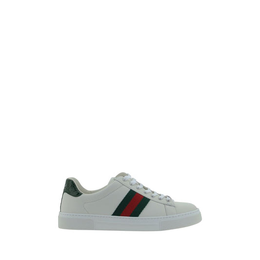 Gucci White Calf Leather Bos Taurus Low Top Sneakers