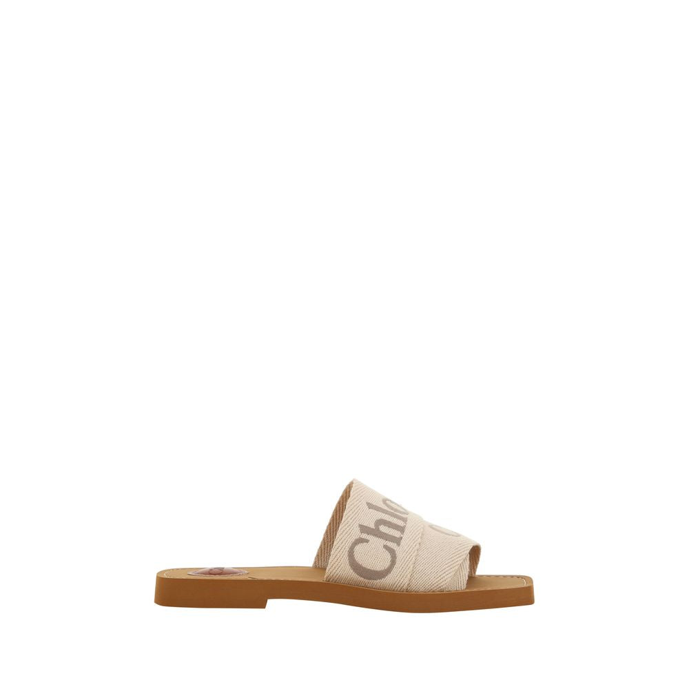 Chloé Multicolor Cotton Flat Sandals