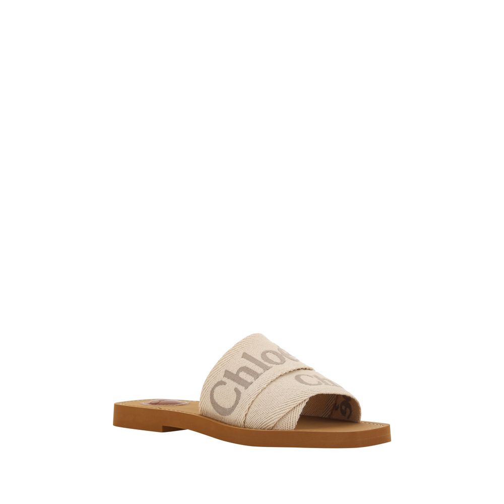 Chloé Multicolor Cotton Flat Sandals