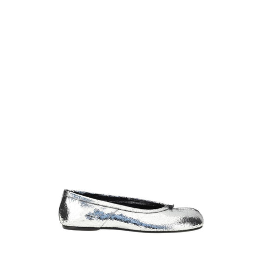 Maison Margiela Silver Calf Leather Bos Taurus Ballet Flats