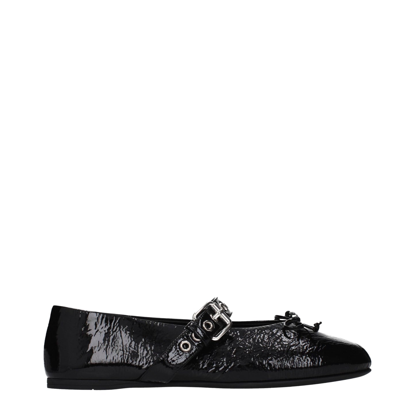 Miu Miu Black Leather Ballet Flats