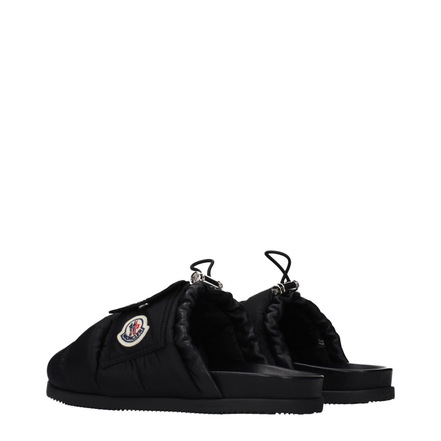 Moncler Black Fabric Slippers
