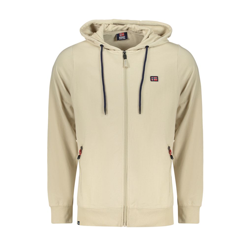 Norway 1963 Beige Cotton Men's Hooded Sweatshirt