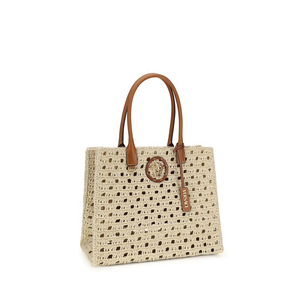 Versace Beige Cotton Handbag