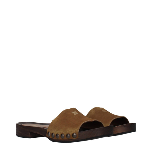 Miu Miu Brown Leather Slippers